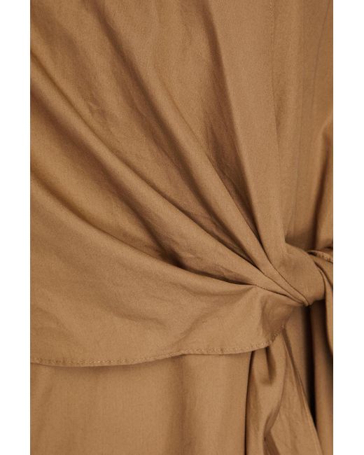 Vince Natural Wrap-effect Cotton-poplin Dress