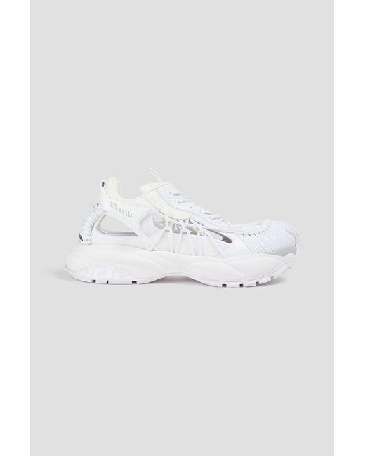 Versace White Mercury M_Vs_01 Mesh And Leather Sneakers for men