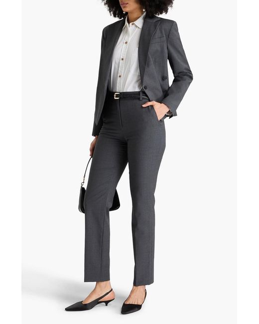 Claudie Pierlot Gray Wool-Blend Tapered Pants
