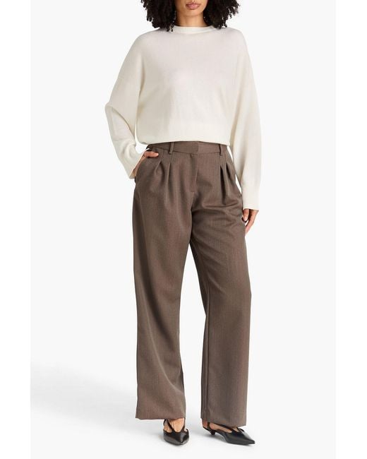 Loulou de Saison Brown Tara Wool-Blend Straight-Leg Pants