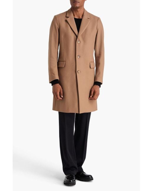 Sandro Brown Wool-blend Felt Coat for men