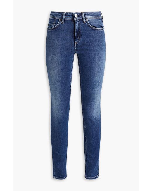 Acne Blue Cropped Mid-rise Skinny Jeans