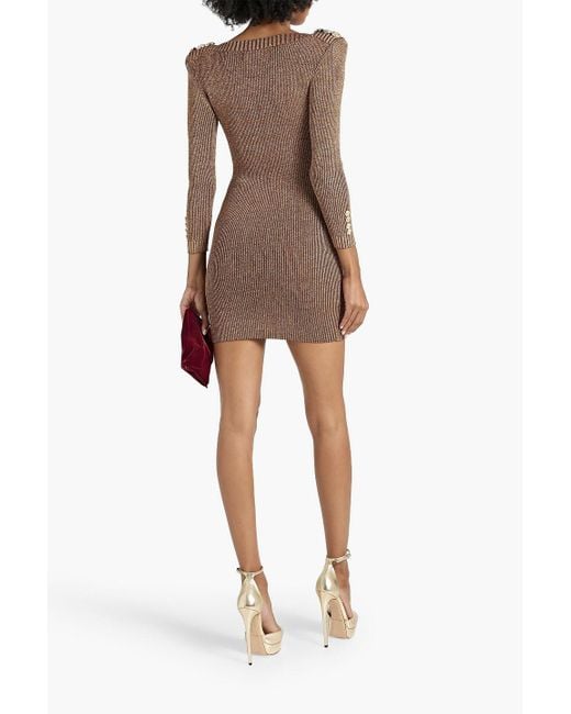 retroféte Brown Avenue Stretch-knit Mini Dress