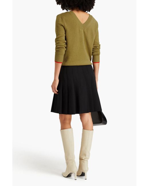 Victoria Beckham Green Cashmere-blend Sweater