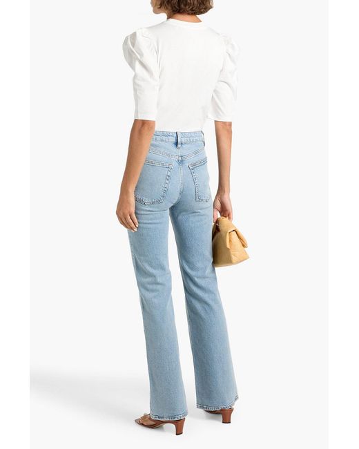 FRAME Blue The Arrow High-Rise Bootcut Jeans