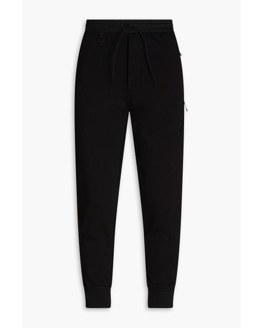 Y-3 Black French Cotton-terry Sweatpants for men