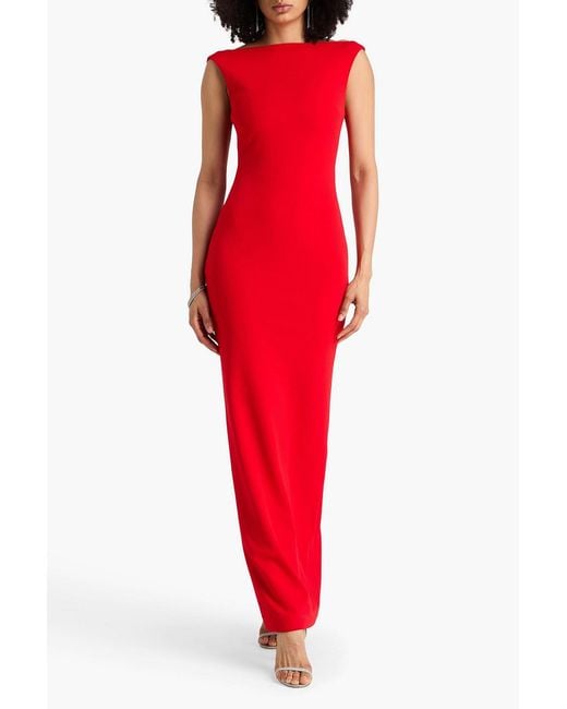 Solace London Red Cutout Crepe Maxi Dress