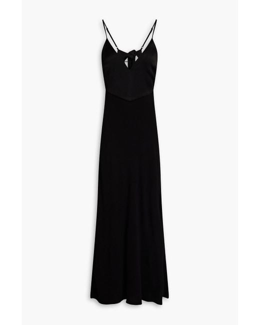 Ba&sh Black Ninon slip dress in midilänge aus cady mit einsätzen und rückenausschnitt