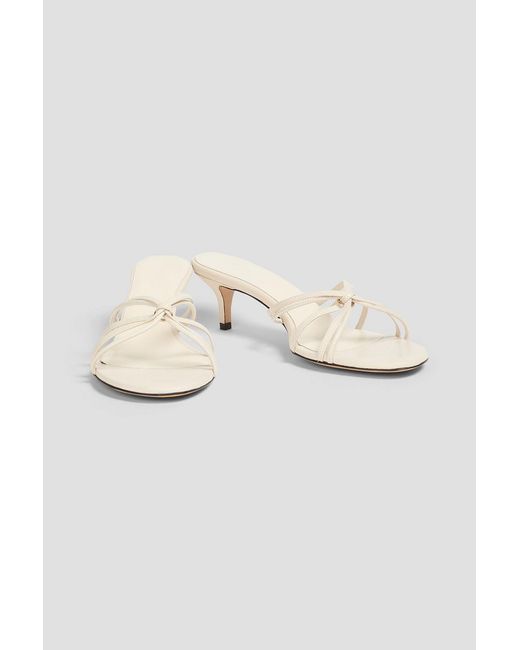 Le Monde Beryl White Leather Mules