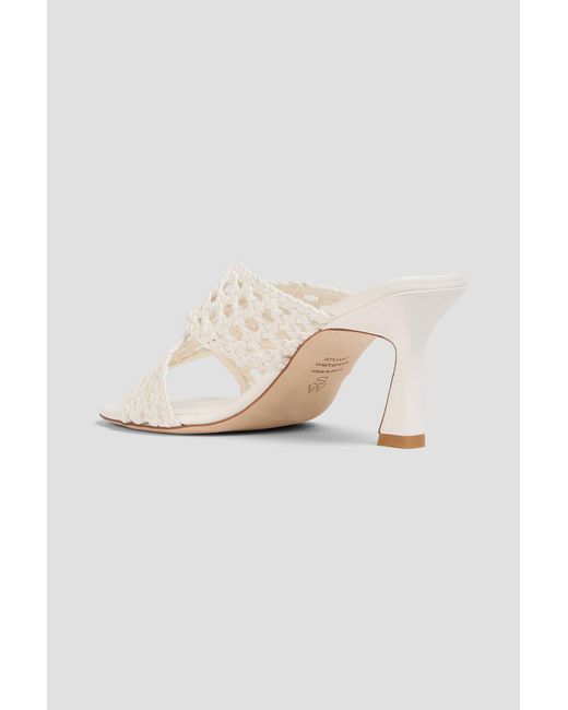 Stuart Weitzman White Thea Woven Leather Mules