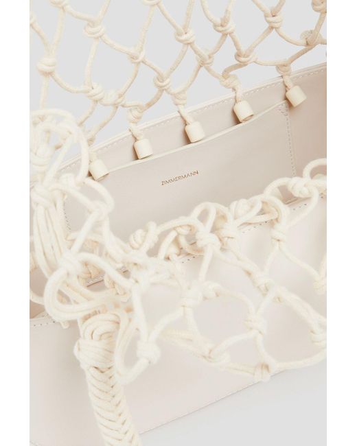 Zimmermann Natural Macramé And Leather Tote