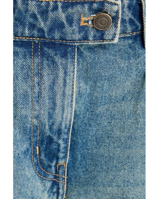 Courreges Blue Hoch sitzende jeans mit weitem bein in ausgewaschener optik