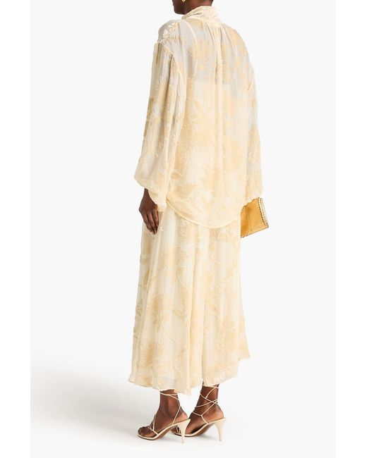 Zimmermann Natural Schluppenbluse aus devoré-samt