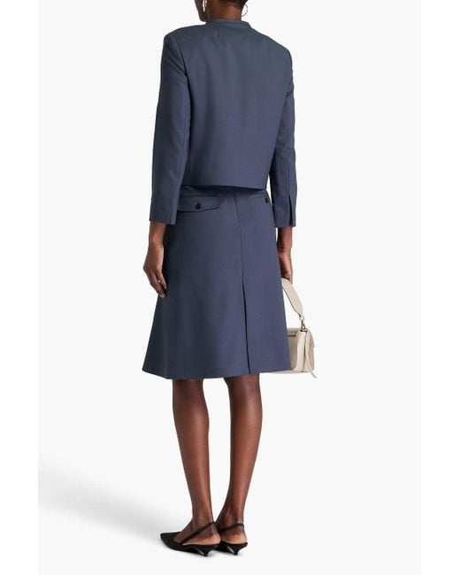 Theory Blue Wool-Blend Twill Jacket