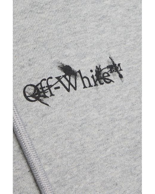 Off-White c/o Virgil Abloh Gray Flower Arrow Printed French Cotton-Terry Hoodie for men