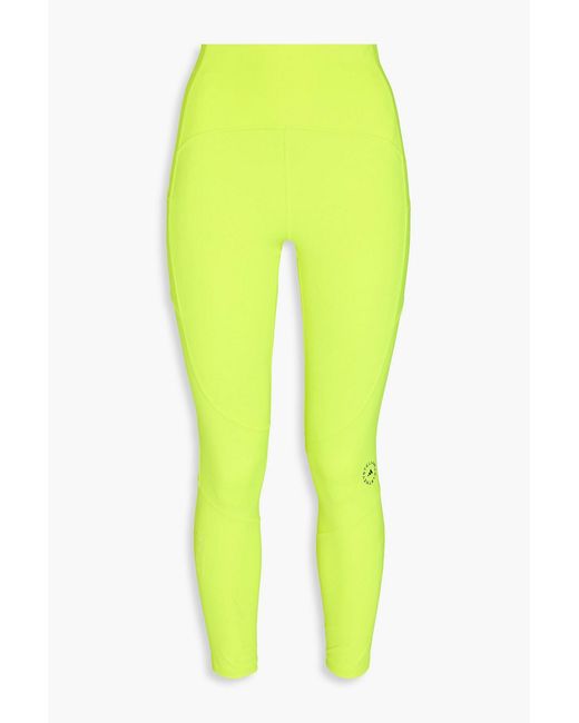 Adidas By Stella McCartney Yellow Neon Perforated Stretch leggings