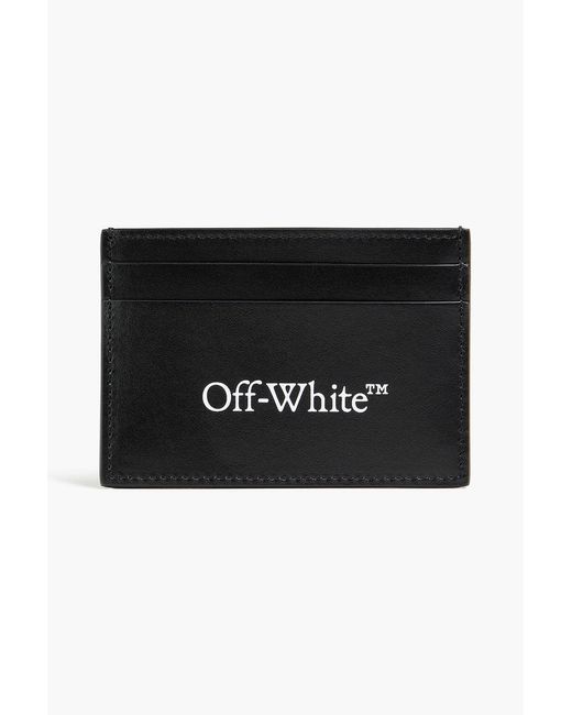Off-White c/o Virgil Abloh Black Printed Leather Cardholder for men