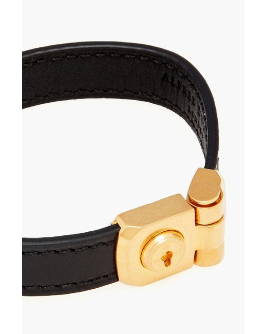 Dunhill Armband aus leder mit goldfarbenem detail in Black für Herren