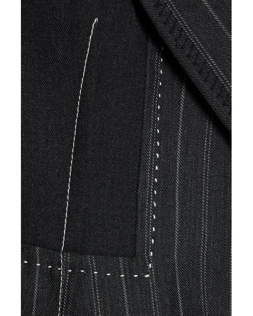 Jonathan Simkhai Black Mariposa Pinstriped Wool-blend Twill Blazer