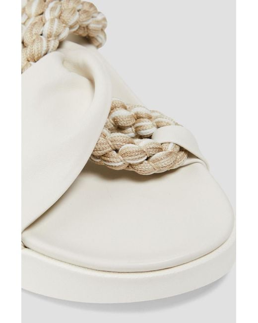 Zimmermann White Sandalen aus leder und geflochtener kordel