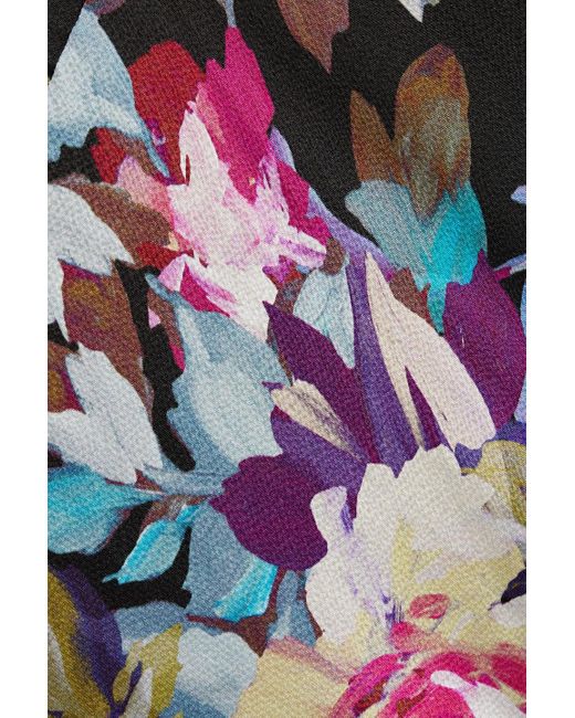 Nicholas White Finley Draped Floral-print Satin-crepe Midi Dress