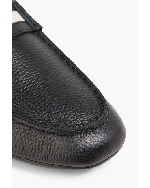 Bally Black Karlos Pebbled-Leather Driving Shoes for men