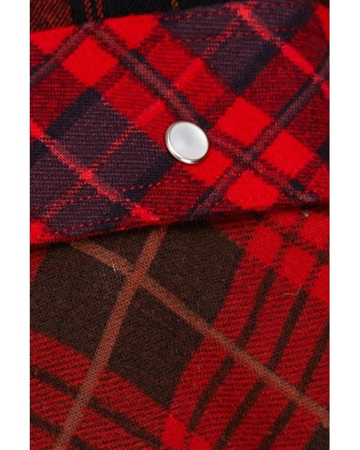 Re/done Red 50s Checked Cotton-flannel Shirt