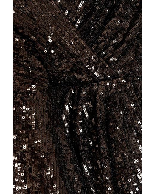 Jonathan Simkhai Black Monty Wrap-effect Sequined Jersey Mini Dress