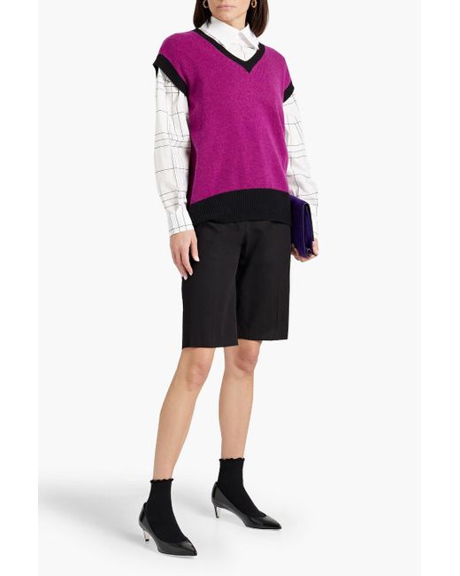 Marni Purple Color-block Cashmere Vest