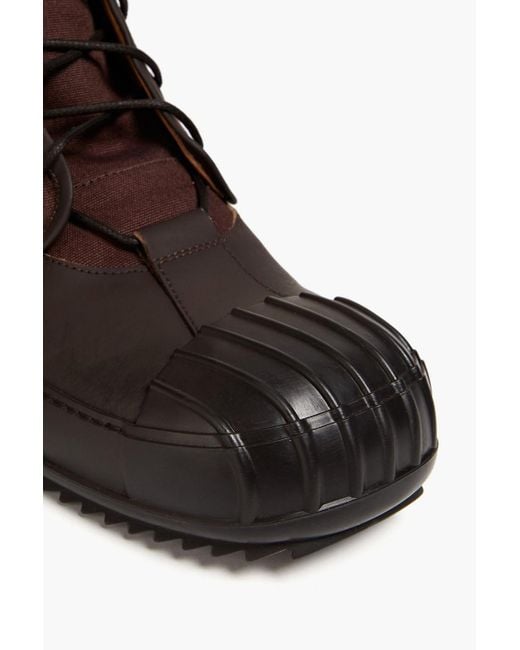 Maison Margiela Brown Leather-trimmed Canvas Boots for men