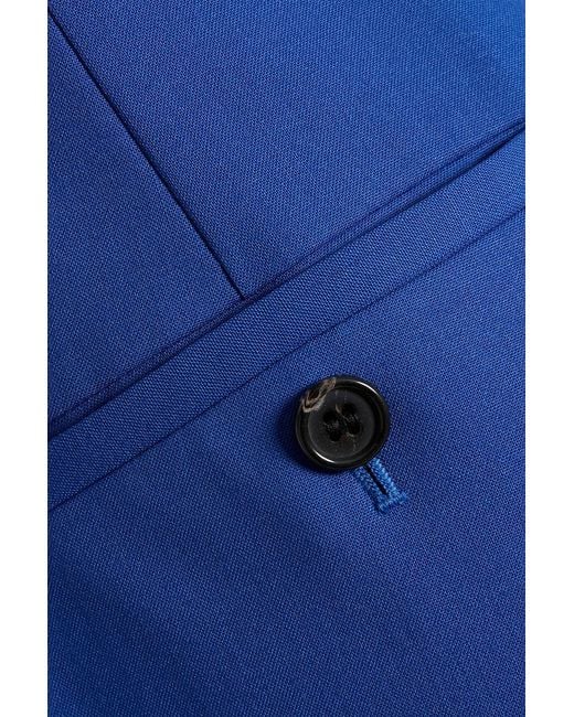 Theory Blue Treeca 2 Cropped Wool-Blend Slim-Leg Pants