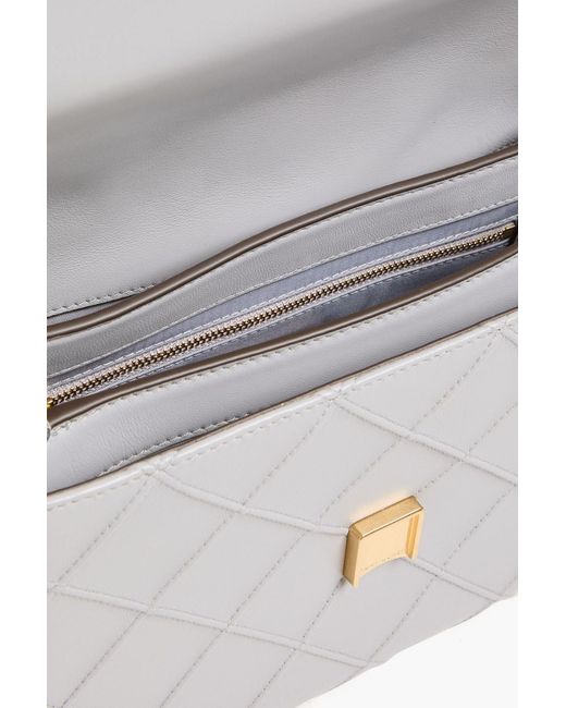 Tory Burch Gray Fleming Quilted Leather Shoulder Bag
