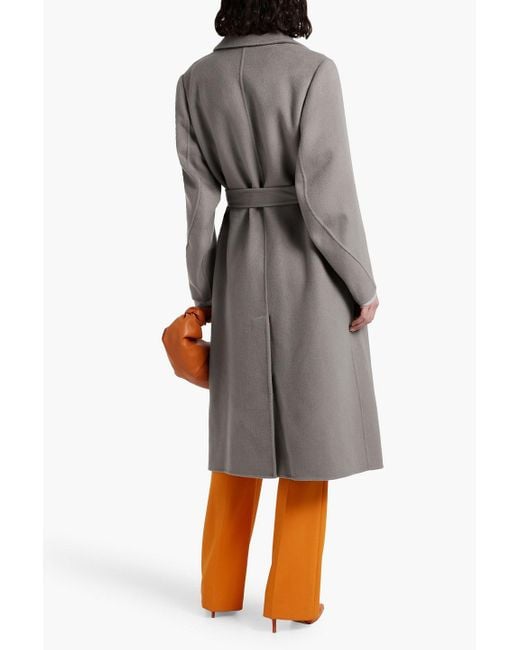 Diane von Furstenberg Gray Nene Wool-Felt Coat