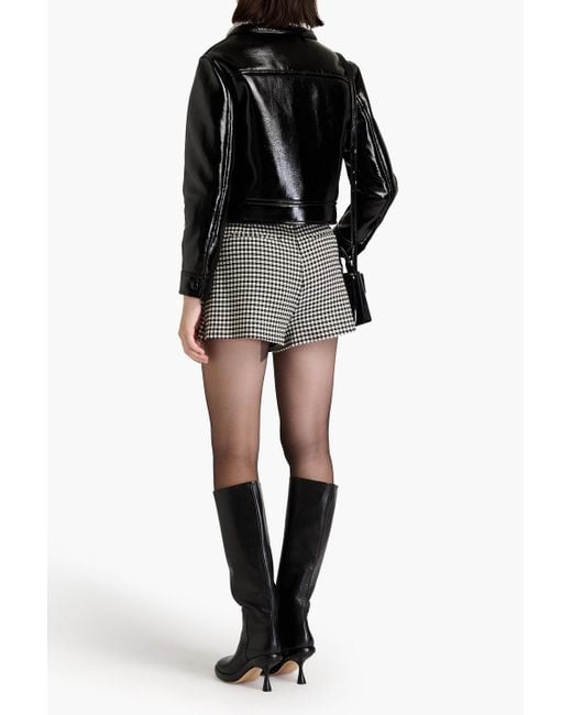 Claudie Pierlot Black Cropped jacke aus teddy-fleece