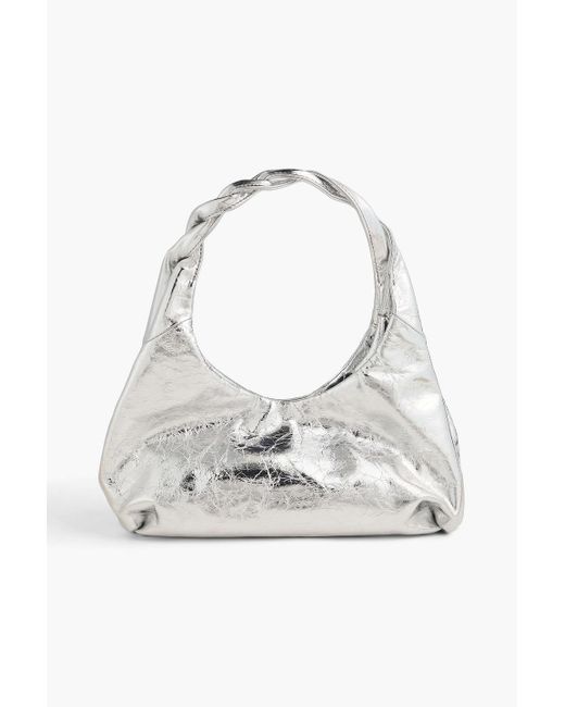 Sandro White Schultertasche aus -leder in knitteroptik