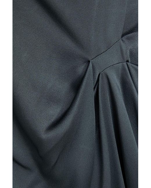 Victoria Beckham Blue Asymmetric Satin-crepe Maxi Dress