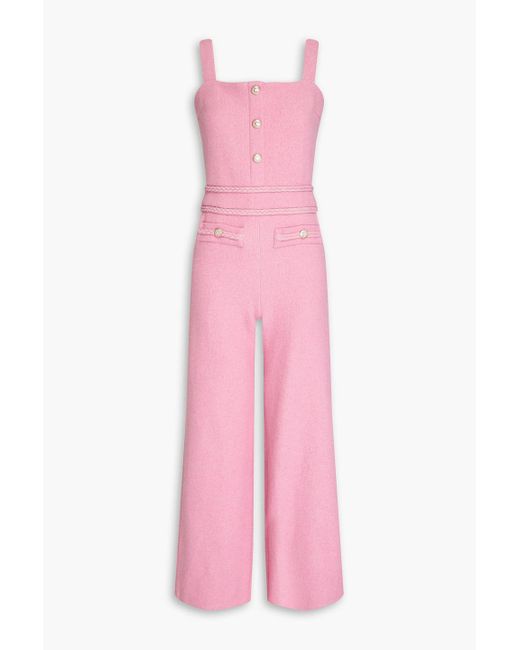 Maje Boucle tweed Jumpsuit in Pink Lyst UK