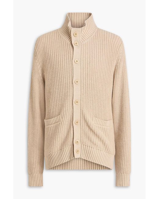 Frescobol Carioca Natural Claudio Ribbed Cotton And Cashmere-Blend Cardigan for men