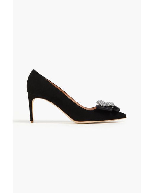 Rupert Sanderson Black New nada pumps aus veloursleder mit verzierung