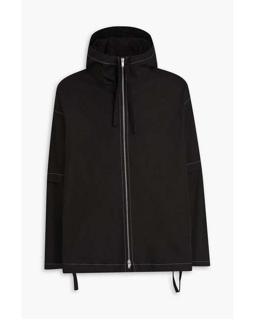Jil Sander Black Cotton-Blend Twill Hooded Jacket for men