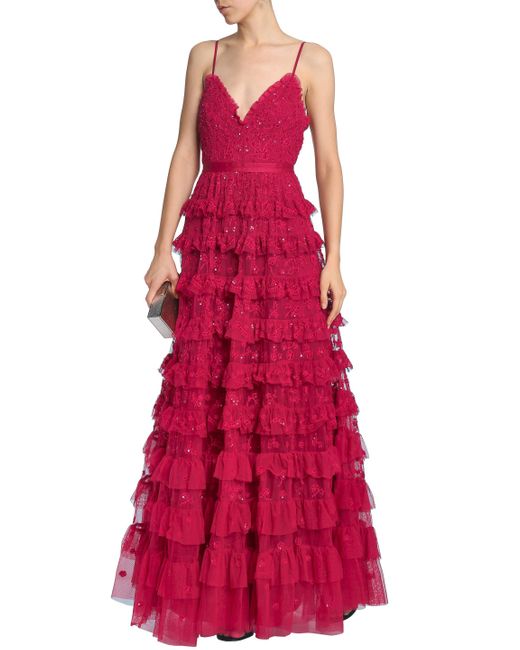 Needle & thread marie tiered embellished tulle gown discount