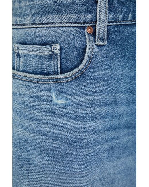 PAIGE Blue Dani Frayed Denim Shorts
