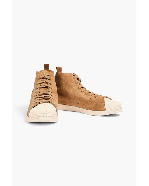 Adidas Originals Brown Superstar Suede High-Top Sneakers for men