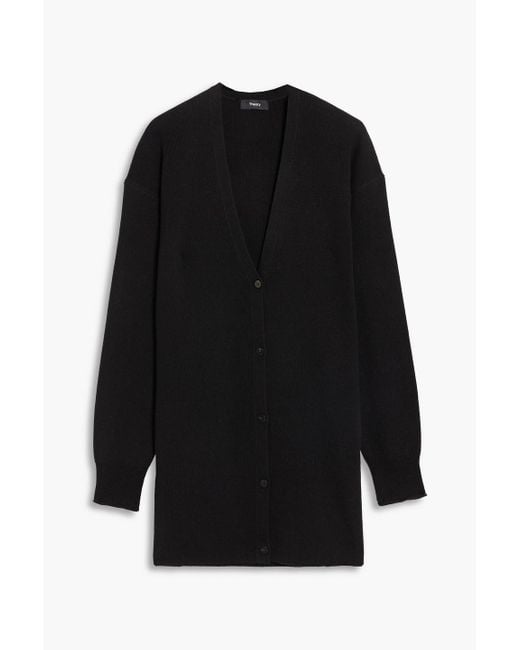 Theory Cashmere Cardigan in Black | Lyst