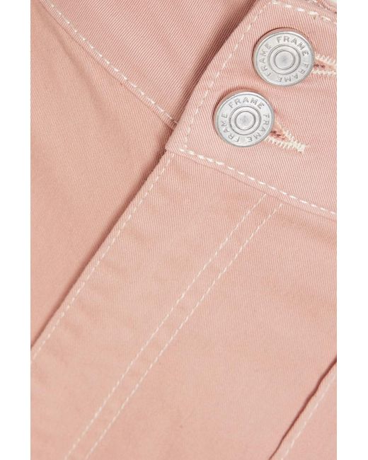 FRAME Pink 70's Cotton-blend Twill Straight-leg Pants