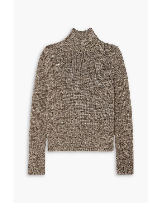 Totême  Brown Linen, Cotton And Silk-blend Sweater