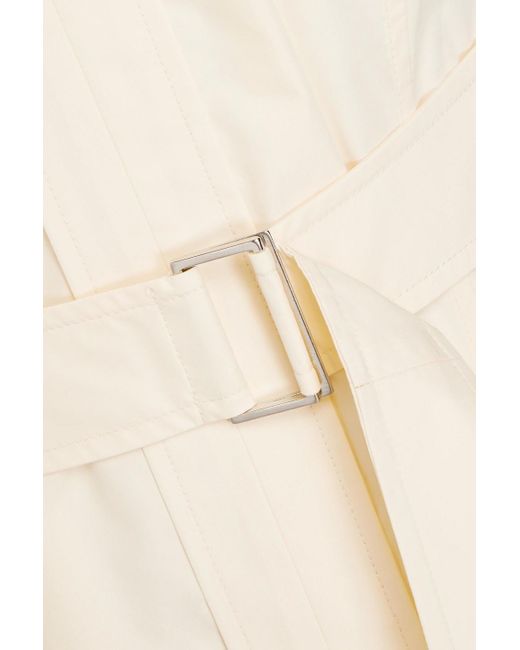 3.1 Phillip Lim White Belted Cotton-blend Poplin Midi Dress