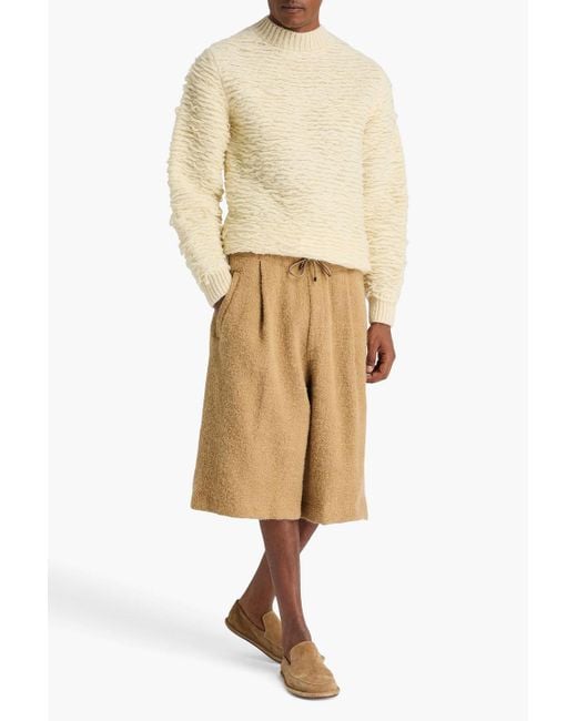 Dries Van Noten Shorts aus tweed aus einer jutemischung mit tunnelzug in Natural für Herren