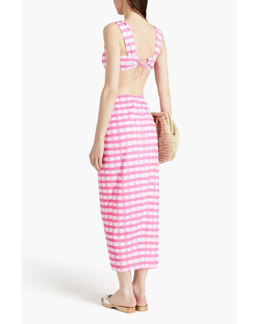 Jacquemus Pink Nodi Knotted Gingham Jersey Pareo