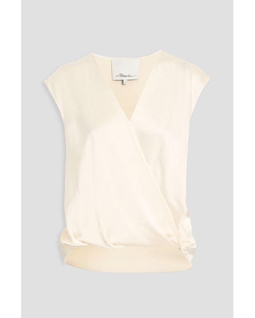 3.1 Phillip Lim Natural Wrap-Effect Satin Top